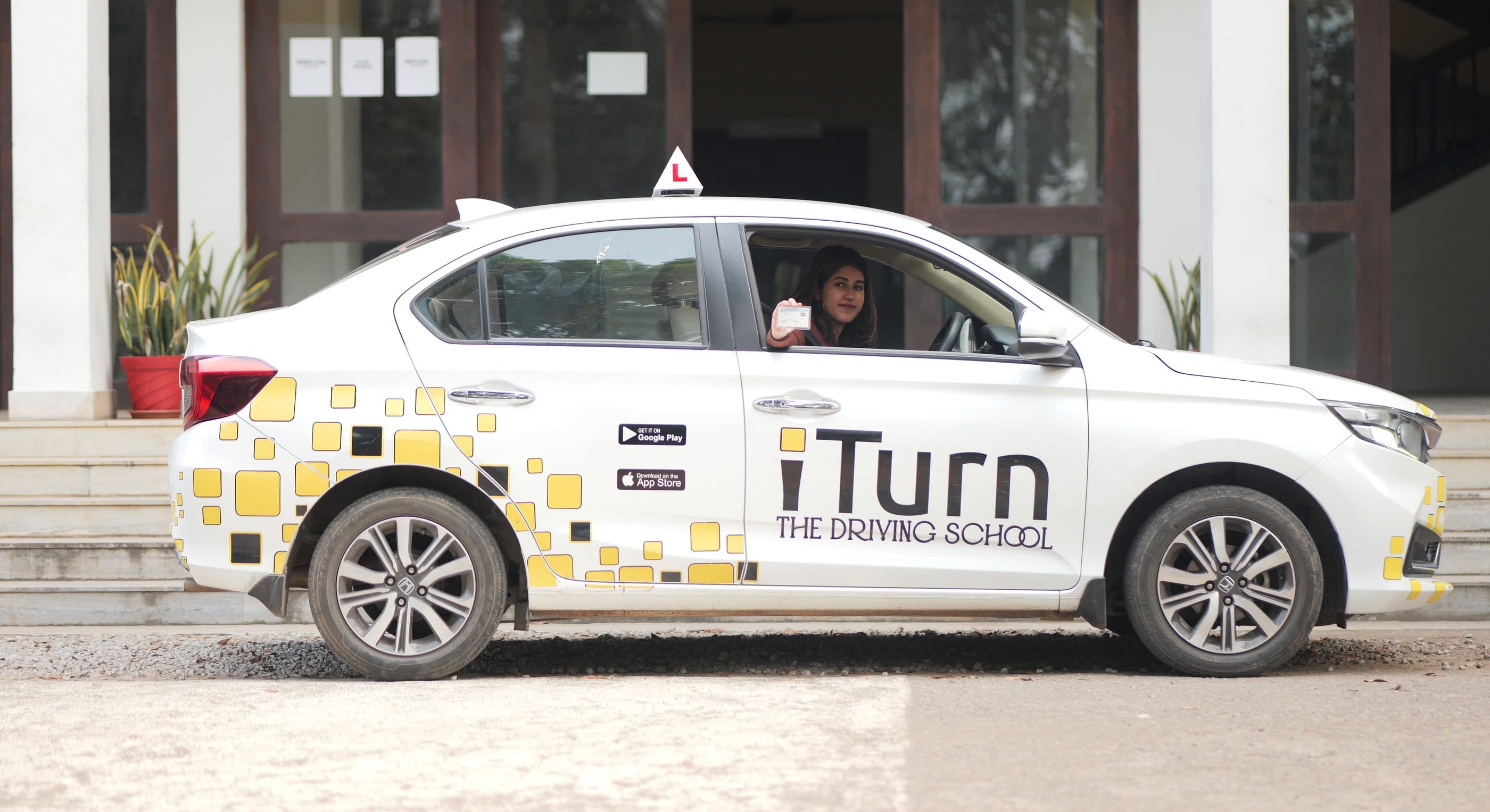 iTurn training car outside a Kochi centre