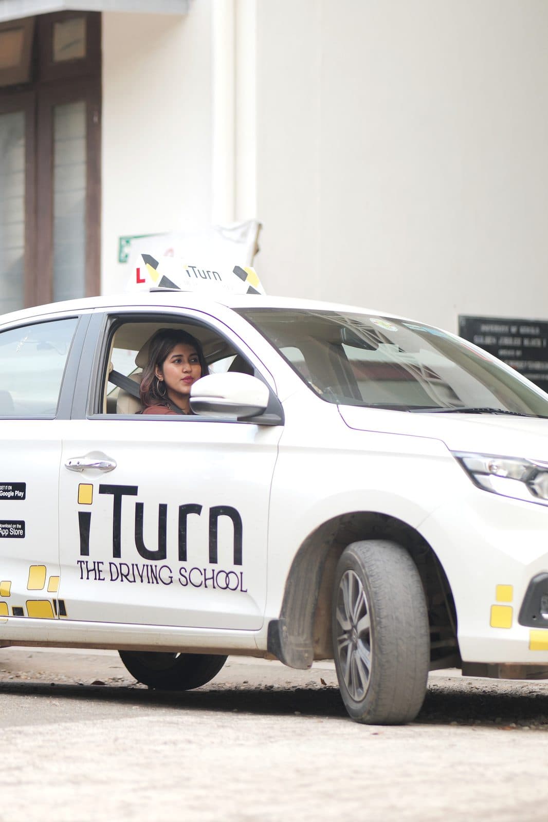 Instructor guiding a learner through a city stretch